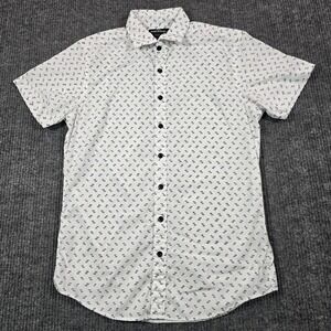 Rodd & Gunn Shirt Mens Small White Graphic Print Sports Fit Short Sleeve Cotton
